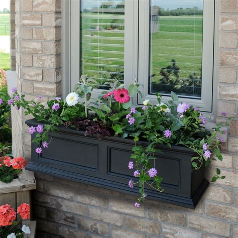 window metal flower boxes|black plastic window box planter.